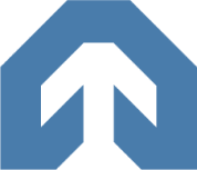 A blue pentagon-shaped logo featuring a white upward-pointing arrow in the center.