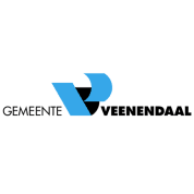 Logo of Gemeente Veenendaal featuring a stylized blue and black geometric bird-like shape above bold black text.