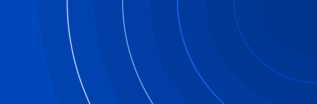 Abstract blue banner with concentric curved lines representing ValueBlue's inclusion in the Forrester Wave™ report.
