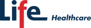 Life Healthcare logo with "Life" in blue and red and "Healthcare" in smaller blue text.