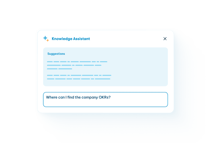 Knowledge Assistant chat window with suggested questions and a request to create a Value Proposition Canvas from an attached description.